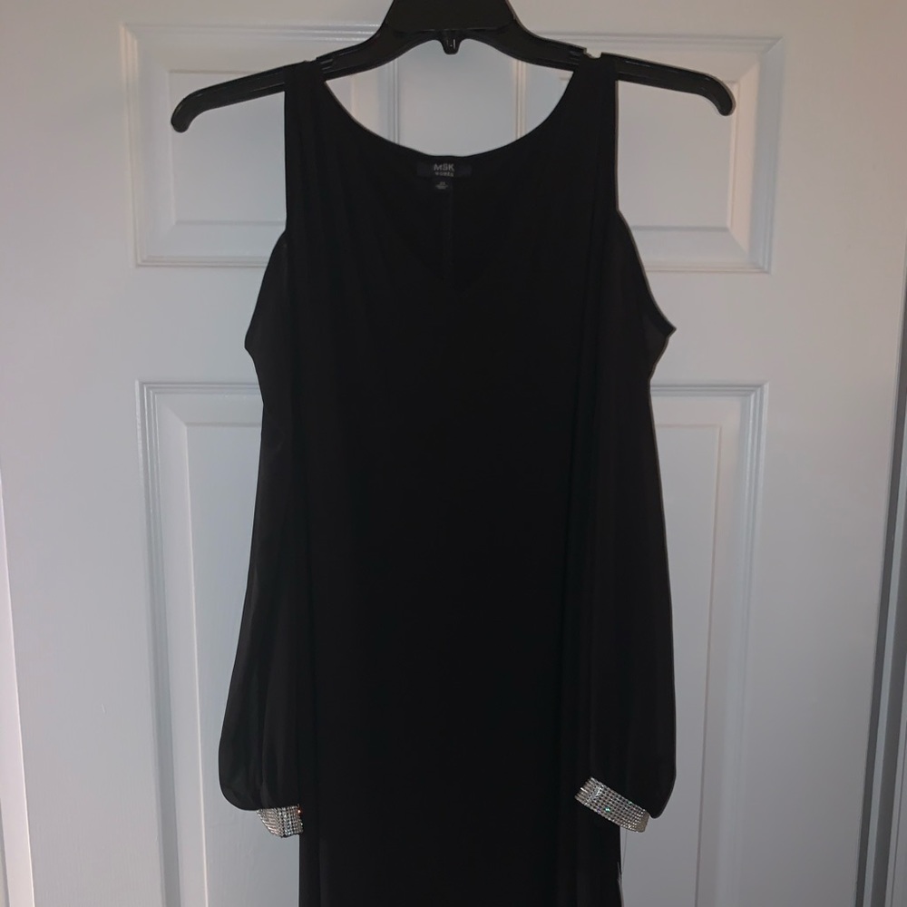 Brand new MSK black dress with Rhinestone cuffs
